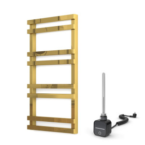 Grzejnik łazienkowy złoty elektryczny  50x90cm Warmtec Ventana złoty z grzałką elektryczną