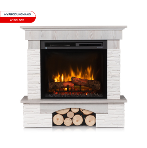 Warmtec Porto narożny wkład Dimplex 23" XHD Optiflame - biała sosna