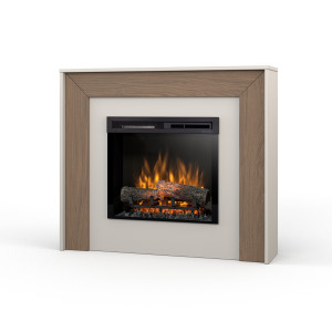 Kominek elektryczny Warmtec Zuni wkład Dimplex 23" XHD Optiflame - kaszmirowy, dąb Casella brązowy