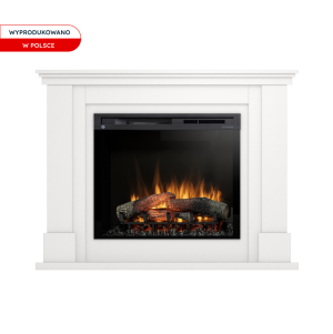 Kominek elektryczny Warmtec Luena wkład Dimplex 28" XHD Optiflame - biały mat, lakierowany