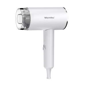 Suszarka do włosów składana, suszarka turystyczna ze składaną rączką Warmtec T160 1600 W biała