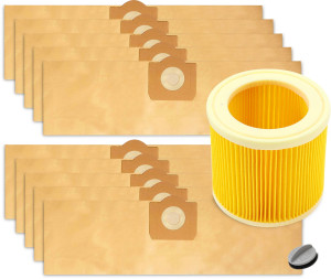Zestaw 10x Worki + Filtr do odkurzacza Karcher WD3