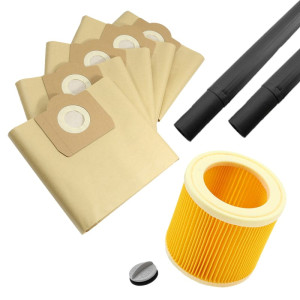 Kompletny Zestaw do Karcher WD3: 2x Mocna Rura, Filtr, 5x Worki Papierowe