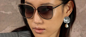 Okulary przeciwsłoneczne Linda Farrow Dinah Sunglasses in Matt Nickel - 49/21/145
