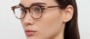 Okulary Linda Farrow Bay Optical Frame in Caramel Horn damskie - 49/21/145