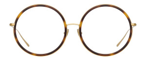 Okulary Linda Farrow Alesia Round Sunglasses in Tortoiseshell damskie - 49/21/145