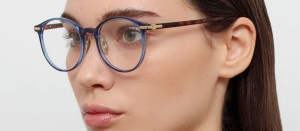 Okulary Linda Farrow Forster Optical Frame in Navy damskie - 49/21/145