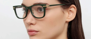Okulary Linda Farrow Portico Optical in Forest Green damskie - 49/21/145