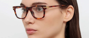 Okulary Linda Farrow Portico Optical in Tortoiseshell damskie - 49/21/145