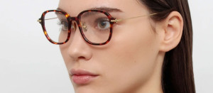 Okulary Linda Farrow Lane Square Optical Frame in Tortoiseshell damskie - 49/21/145