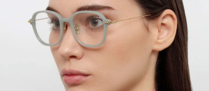 Okulary Linda Farrow Lane Square Optical Frame in Steel damskie - 49/21/145
