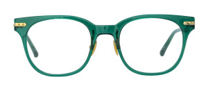 Okulary Linda Farrow Arch Optical in Bottle Green damskie - 49/21/145