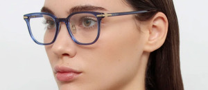 Okulary Linda Farrow Hopkin Optical in Navy damskie - 49/21/145