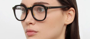 Okulary Linda Farrow Fletcher Optical Frame in Black damskie - 49/21/145