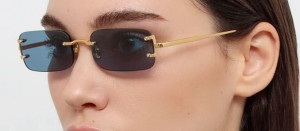 Okulary przeciwsłoneczne Linda Farrow Taylor Rectangular Sunglasses in Aqua - 49/21/145