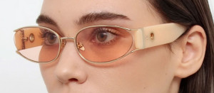 Okulary przeciwsłoneczne Linda Farrow Shelby Sunglasses in Peach - 49/21/145