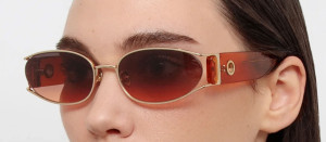 Okulary przeciwsłoneczne Linda Farrow Shelby Sunglasses in Light Gold and Dusk - 49/21/145