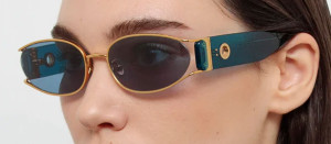 Okulary przeciwsłoneczne Linda Farrow Shelby Sunglasses in Aqua - 49/21/145