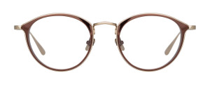 Okulary Linda Farrow Luis Optical Frame in Light Gold and Brown damskie - 49/21/145