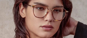 Okulary Linda Farrow Danilo Optical Frame in Light Gold damskie - 49/21/145