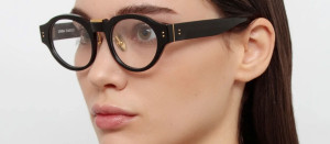 Okulary Linda Farrow Leon Optical Frame in Black damskie - 49/21/145