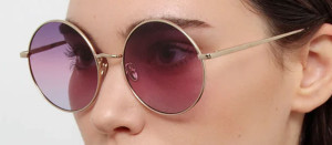 Okulary przeciwsłoneczne Linda Farrow Bea Round Sunglasses in Light Gold and Purple - 49/21/145