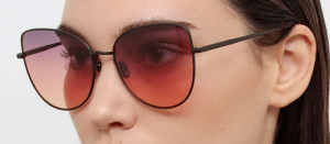 Okulary przeciwsłoneczne Linda Farrow Eloise Cat Eye Sunglasses in Matt Nickel - 49/21/145