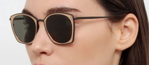 Okulary przeciwsłoneczne Linda Farrow Milo Square Sunglasses in Nickel and Rose Gold - 49/21/145