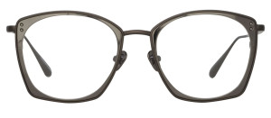 Okulary Linda Farrow Milo Square Optical Frame in Black Matt Nickel - 49/21/145