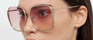 Okulary przeciwsłoneczne Linda Farrow Camry Sunglasses in Light Gold and Lilac - 49/21/145