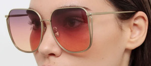 Okulary przeciwsłoneczne Linda Farrow Camry Sunglasses in Matt Champagne - 49/21/145