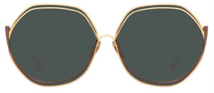 Okulary przeciwsłoneczne Linda Farrow Aspen Sunglasses in Yellow Gold - 49/21/145