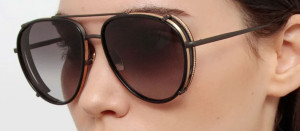 Okulary przeciwsłoneczne Linda Farrow Dimitri Sunglasses in Matt Nickel - 49/21/145