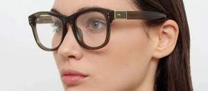 Okulary Linda Farrow Edson Optical in Translucent Green damskie - 49/21/145