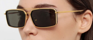 Okulary przeciwsłoneczne Linda Farrow Cassia Sunglasses in Yellow Gold - 49/21/145