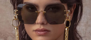Okulary przeciwsłoneczne Linda Farrow Carina Sunglasses in Yellow Gold - 49/21/145