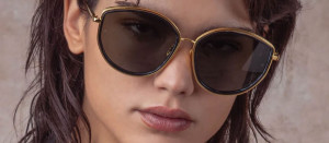 Okulary przeciwsłoneczne Linda Farrow Samara Sunglasses in Yellow Gold - 49/21/145
