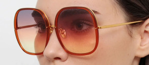Okulary przeciwsłoneczne Linda Farrow Celia Sunglasses in Orange - 49/21/145