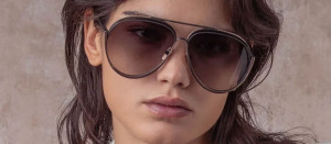 Okulary przeciwsłoneczne Linda Farrow Francisco Sunglasses in Nickel - 49/21/145