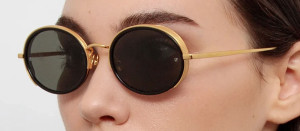 Okulary przeciwsłoneczne Linda Farrow Finn Sunglasses in Yellow Gold - 49/21/145