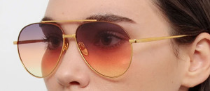 Okulary przeciwsłoneczne Linda Farrow Marcelo Sunglasses in Yellow Gold - 49/21/145