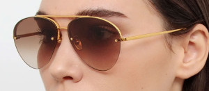 Okulary przeciwsłoneczne Linda Farrow Edano Sunglasses in Yellow Gold - 49/21/145