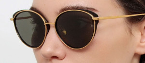 Okulary przeciwsłoneczne Linda Farrow Song Sunglasses in Yellow Gold and Black - 49/21/145