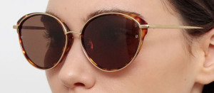 Okulary przeciwsłoneczne Linda Farrow Song Sunglasses in Light Gold and Tortoiseshell - 49/21/145