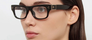 Okulary Linda Farrow Falck Optical Frame in Black damskie - 49/21/145