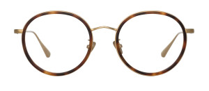 Okulary Linda Farrow Sato Optical Frame in Light Gold damskie - 49/21/145