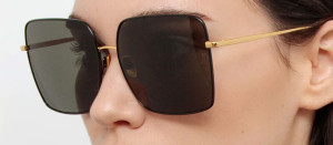 Okulary przeciwsłoneczne Linda Farrow Hina Square Sunglasses in Black - 49/21/145