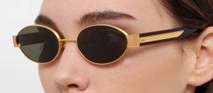 Okulary przeciwsłoneczne Linda Farrow Sadie Sunglasses in Yellow Gold - 49/21/145