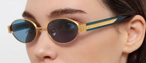 Okulary przeciwsłoneczne Linda Farrow Sadie Oval Sunglasses in Aqua - 49/21/145