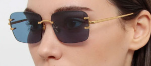 Okulary przeciwsłoneczne Linda Farrow Sasha Square Sunglasses in Yellow Gold - 49/21/145